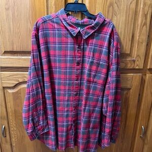 Men’s Size 5XL Liberty‎ Blues Men's Red Plaid Shirt
